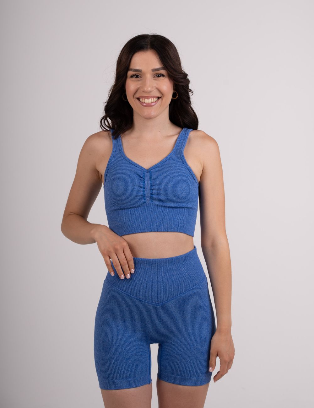 Μπλε Ribbed Push Up Σετ