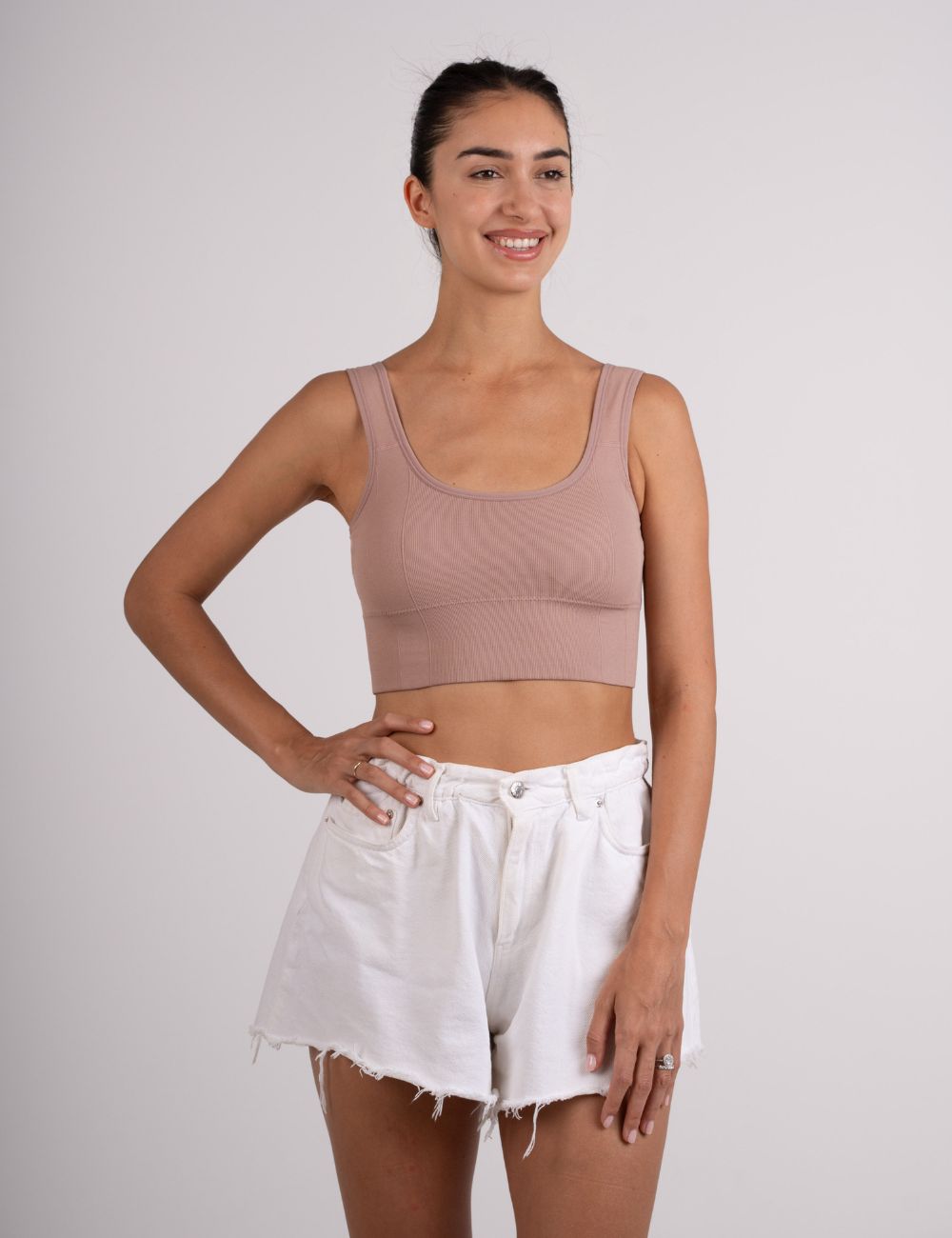 Crop Top Μπεζ